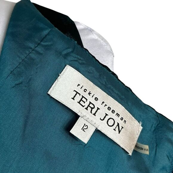 Teri Jon by Rickie Freeman Teal Sheath Dress, Size 12, EUC - Picture 9 of 14